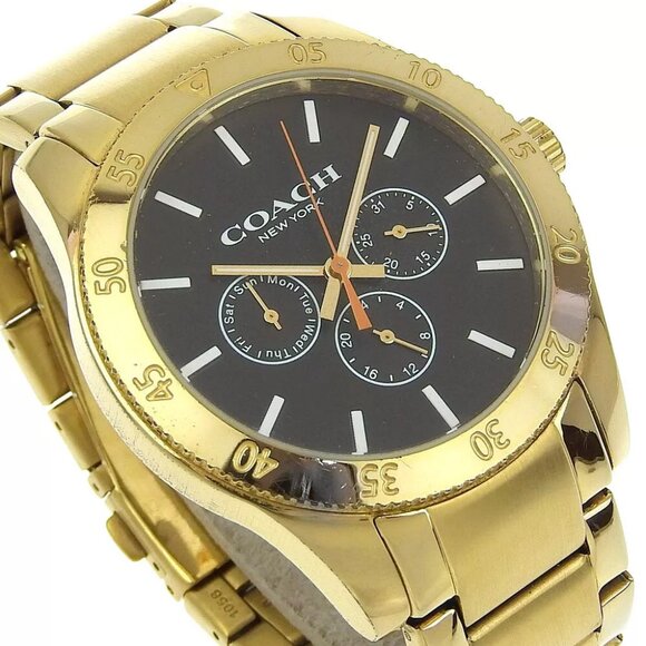 COACH Day date Watches CA133.2.95.1754 blackDial Plated Gold Quartz Multi-... main image 4